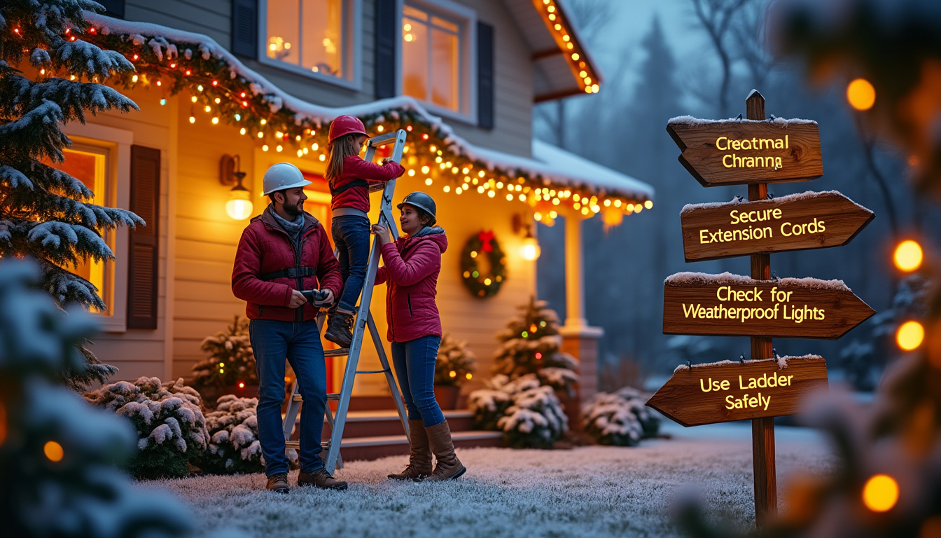 discover essential safety tips for your outdoor christmas decorations to ensure a festive season without hazards. learn how to securely install lights, select weather-resistant materials, and keep your space safe for family and neighbors.